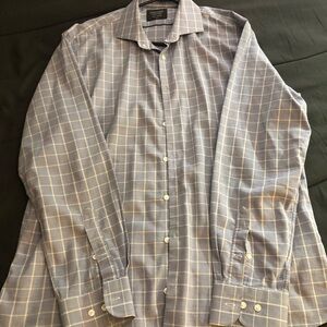 Nordstrom Men's Light Blue Grid Dress Shirt
